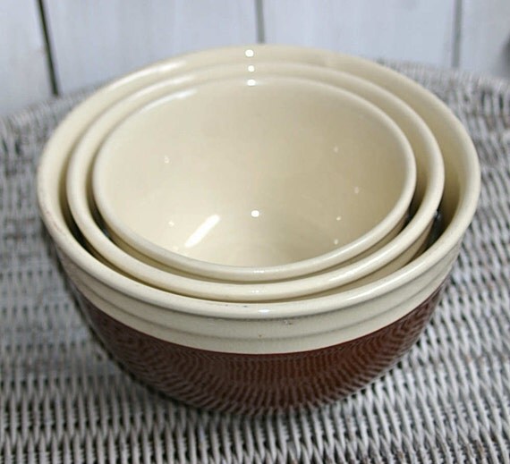 Oxford Stoneware Mixing Bowl Set Stoneware Pottery Nesting Bowls Cream