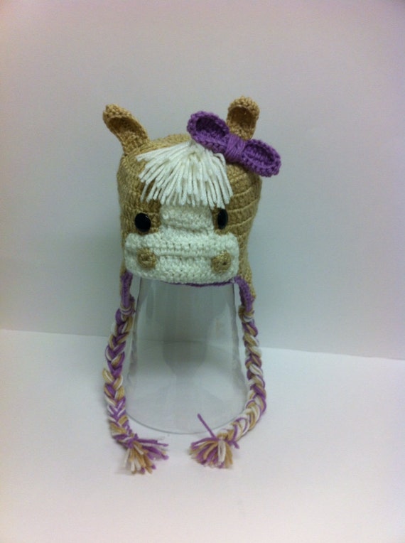 Crochet horse hat / children hat/ girl horse hat / baby girl