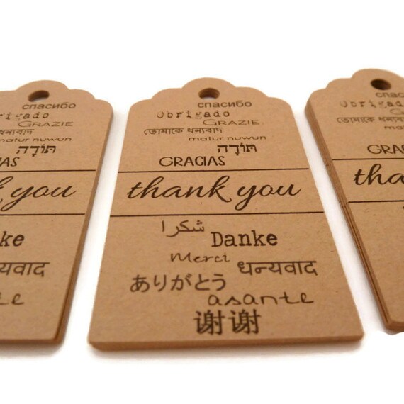 Thank You Tags Foreign Language Tags 30 Count Hang Tag