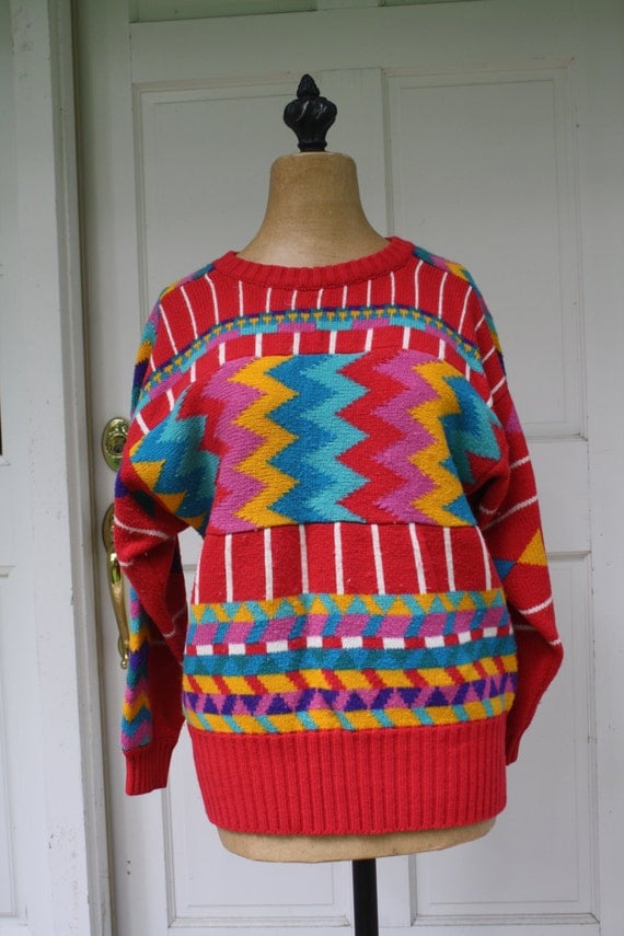 Items similar to Laura Scott Sweater 1980s Size Medium (10-12) So retro ...