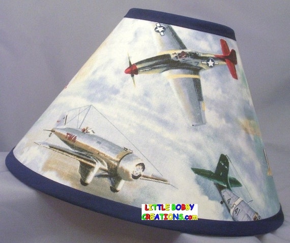 Airplane Military Fabric Lamp Shade 10 Sizes to Choose From