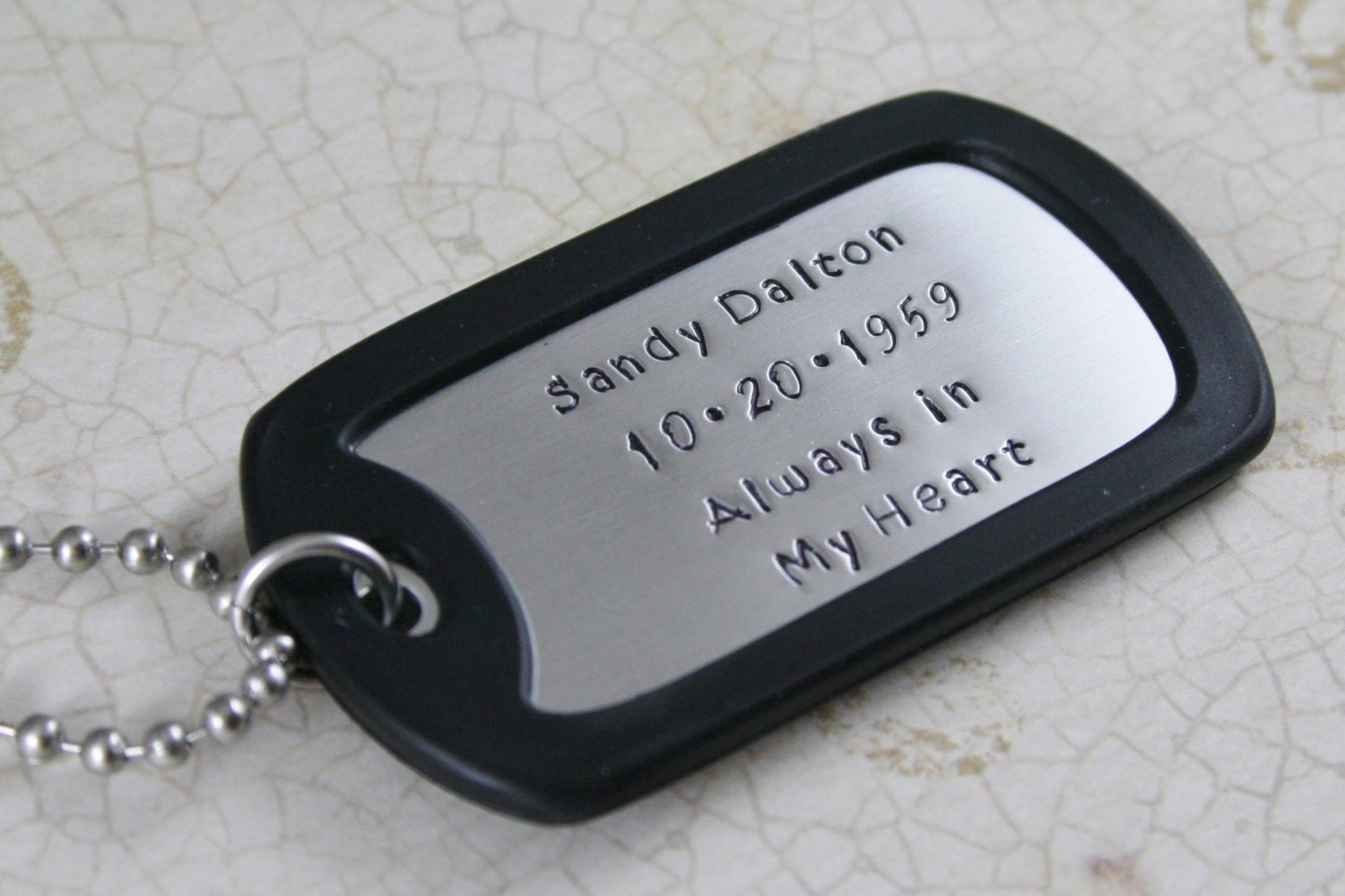 Dog Tag with Silencer Memorial Necklace Memorial Jewelry