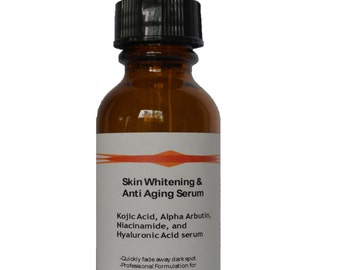 Skin Whitening Kojic Acid, Alpha Arbutin, Niacinamide, and Hylauronic acid for Lightening Dark Spots Serum 1.2 oz