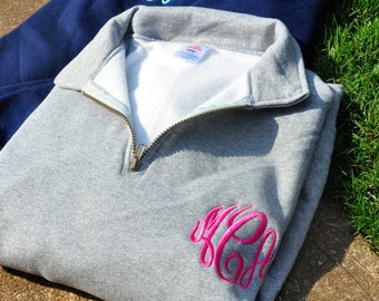 1--Quarter Zip Monogram Sweatshirt