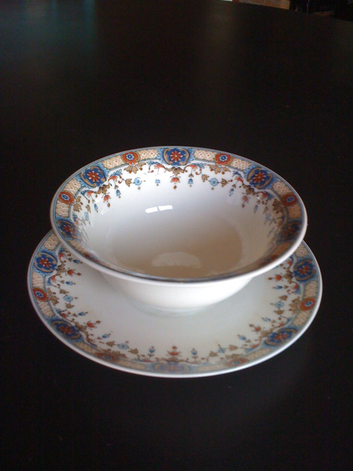 Limoges Serving Bowl with Attached Underplate, Perfect for Soup, Gravy