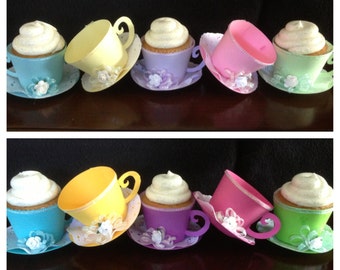 Cupcake Holder, Tea Cups, Party Favors
