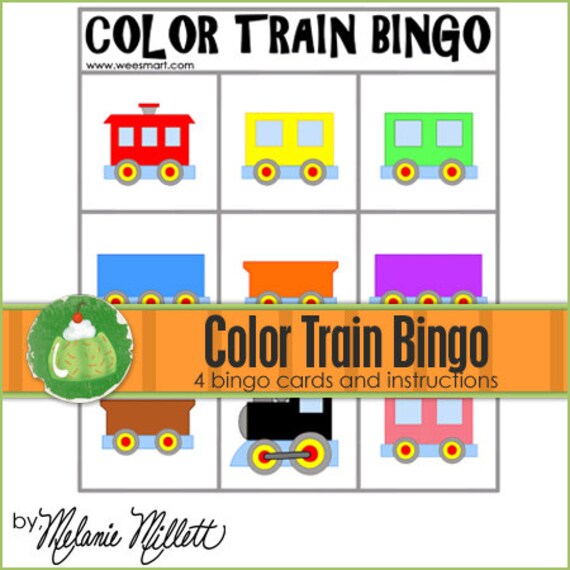 TRAIN Color Match BINGO Downloadable PDF Only