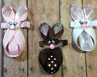 Easter Bunny Hair Clippie / Bunny Hair Clip / Spring Hair Clip