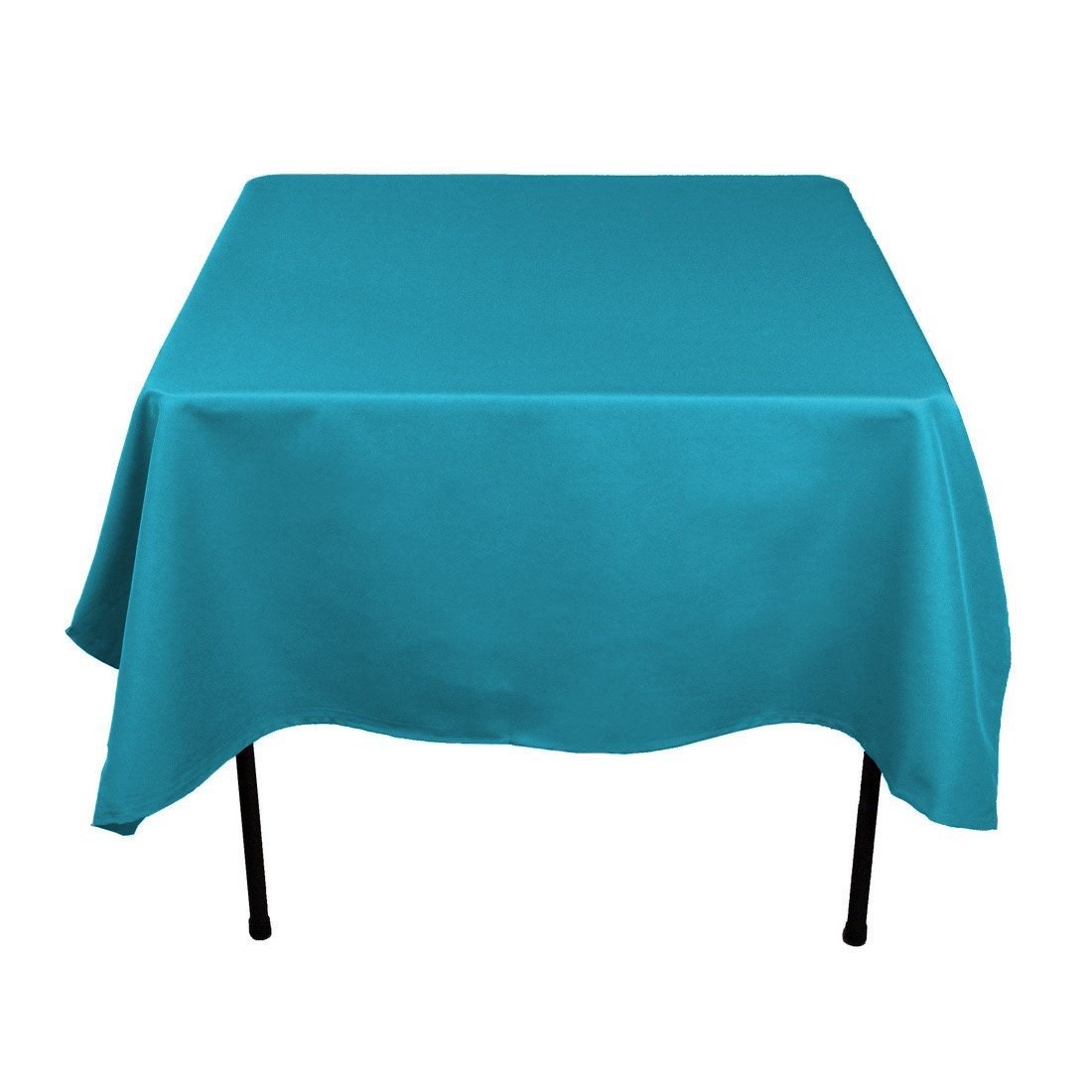 Teal 60 x 60 Square Overlay 100 Woven Polyester Tablecloth