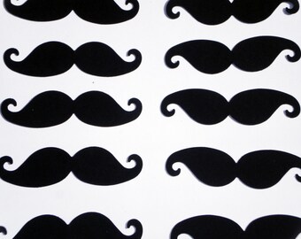 Large black MUSTACHE die cuts punches, size 3", set of 50