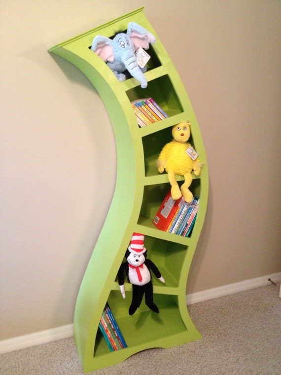 Dr Seuss wooden unique whimsical custom bookcase