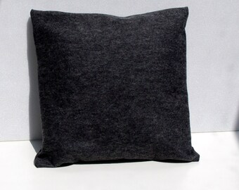 Charcoal Pillow Case, Felt Pillow Cover Dark Grey, Charcoal Grey Pillow Case Felt