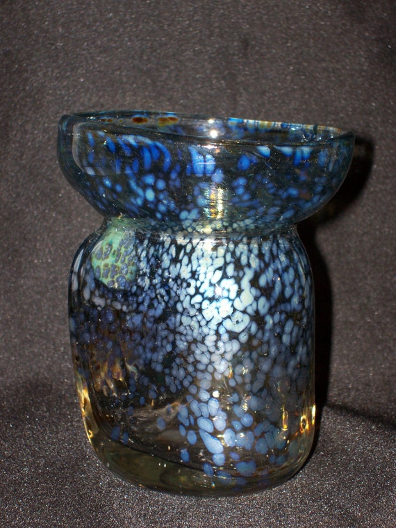 Mercury Spatter Glass Hyacinth Bulb Forcer Vase by GarageSaleGlass