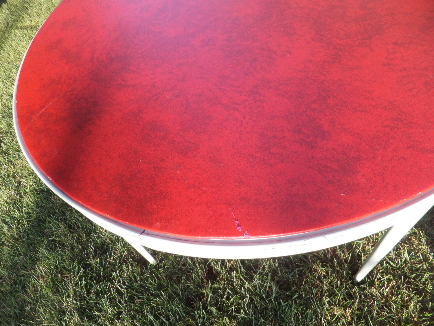 Vintage Durham Round Folding Card Table and Chairs Christmas