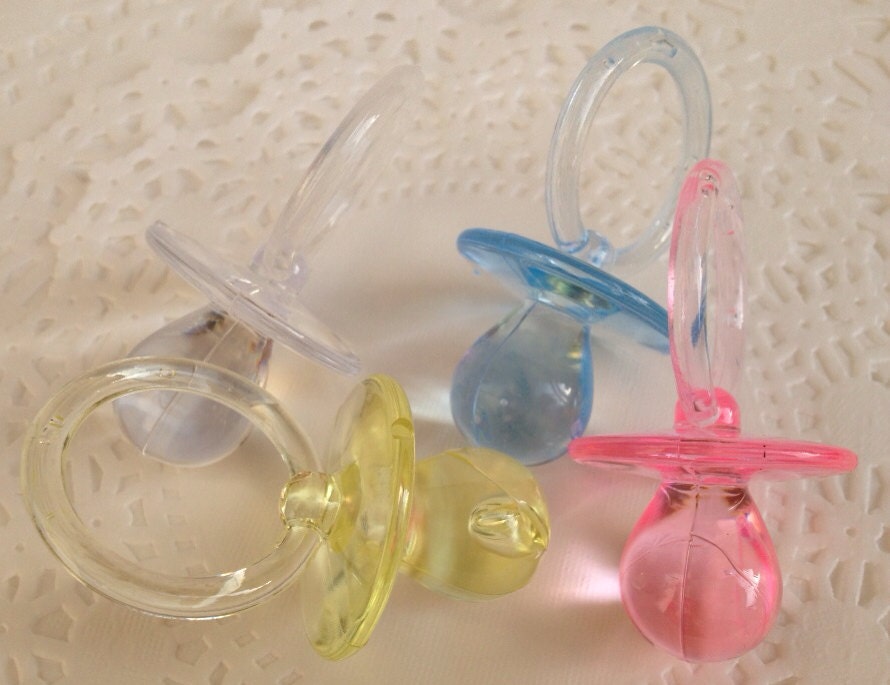 12 Large Blue Pacifiers for Boy Baby Shower or Gender Reveal