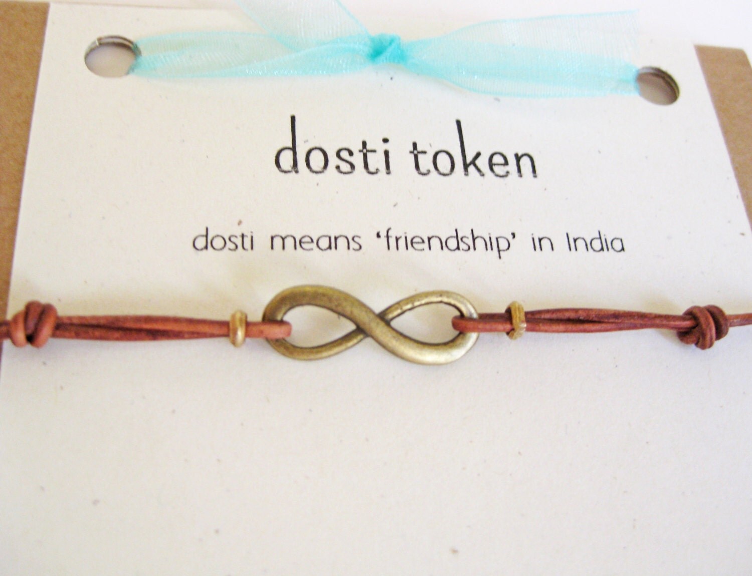 Infinity Symbol Friendship Bracelet Leather by Tokenology