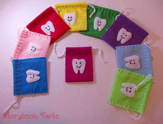 Felt Tooth Fairy Pouch Hand Sewn You Pick The Color