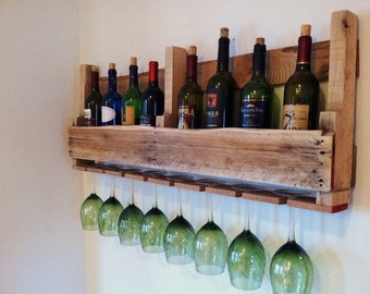 Pallet Wine Rack, Reclaimed Wood, 24 Stain Colors, Order by 12-16 for Xmas Delivery!!! Reclaimed Wood, Barn Wood, Made in Michigan