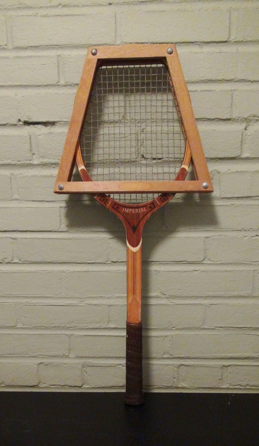 Vintage Wooden Tennis Racket with Press / Imperial Davis