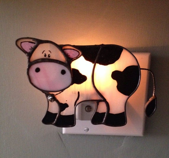 Stained Glass Cow Night Light/ Sun Catcher