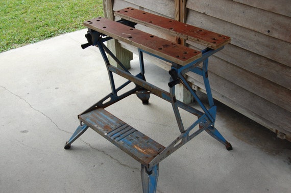 Vintage Industrial Portable Work Bench