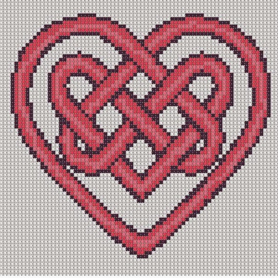 celtic heart stitch cross patterns knot pattern irish symbol crochet counted pdf unity embroidery craft emailed borders pixel crossstitch tree