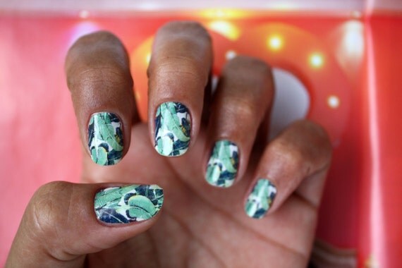 Banana Leaves Nail Art Decals by NailSpin on Etsy Banana Leaves Nail Art Decals by NailSpin on Etsy