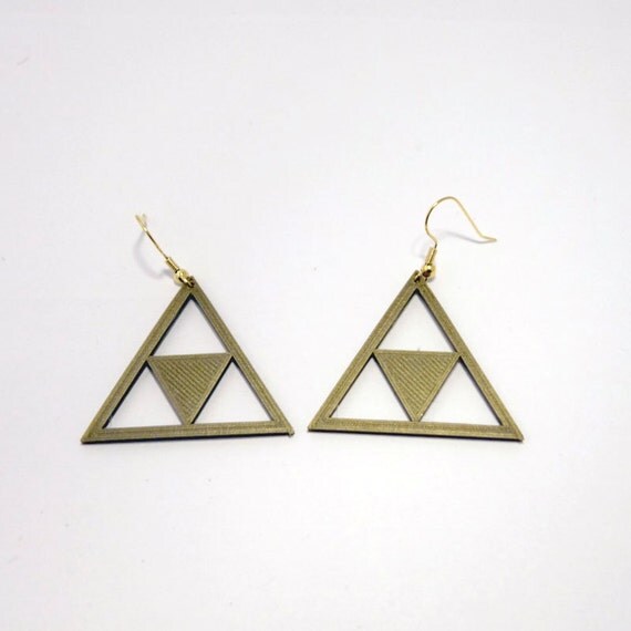 Legend of Zelda Gold Triforce Earrings Ocarina of Time
