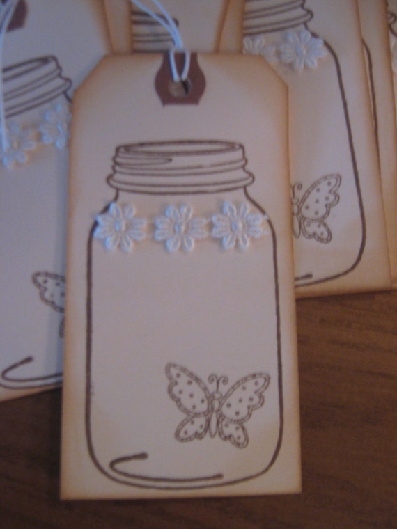 Butterfly Mason Jar Gift Tags Hang Tags Wish by RubysPlaceInTime