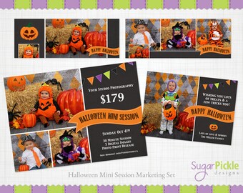 Halloween Mini Session, INSTANT DOWNLOAD, Halloween Template, Mini Session Template, Halloween Flyer, Halloween Marketing Set