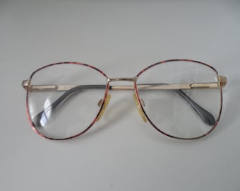 Vintage Men's eye glass frame Luxotica Gold electroplated Italy 52 16