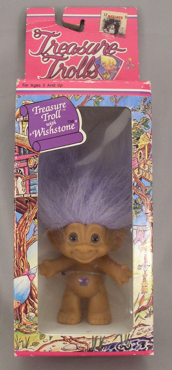 TREASURE TROLL with Wishstone 3 Light Purple Hair Ace