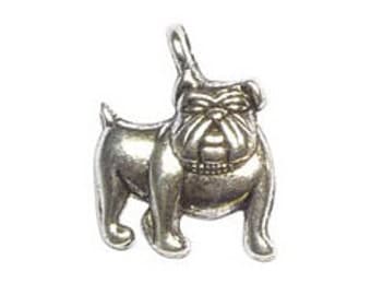 12 Bulldog Charm Dog Pendant 17x13mm by TIJC SP0445
