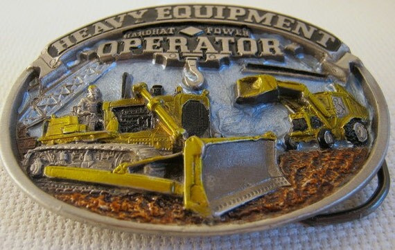 Vintage western belt buckle heavy equipment operator