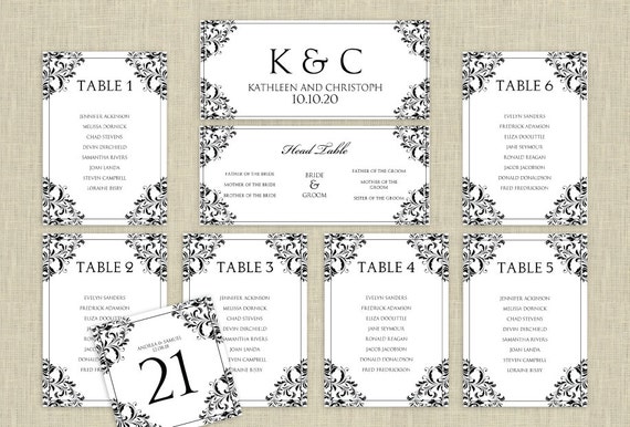 Wedding Seating Chart Template DOWNLOAD by KarmaKWeddings ...