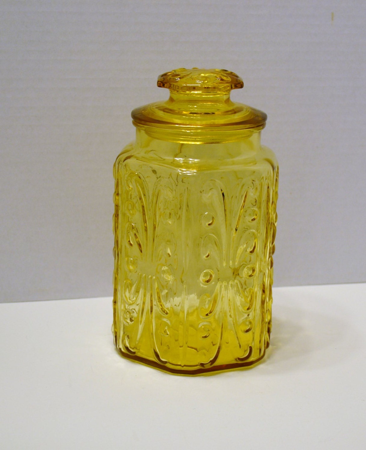 Vintage Amber Glass Canister Apothecary Jar Retro by PanchosPorch