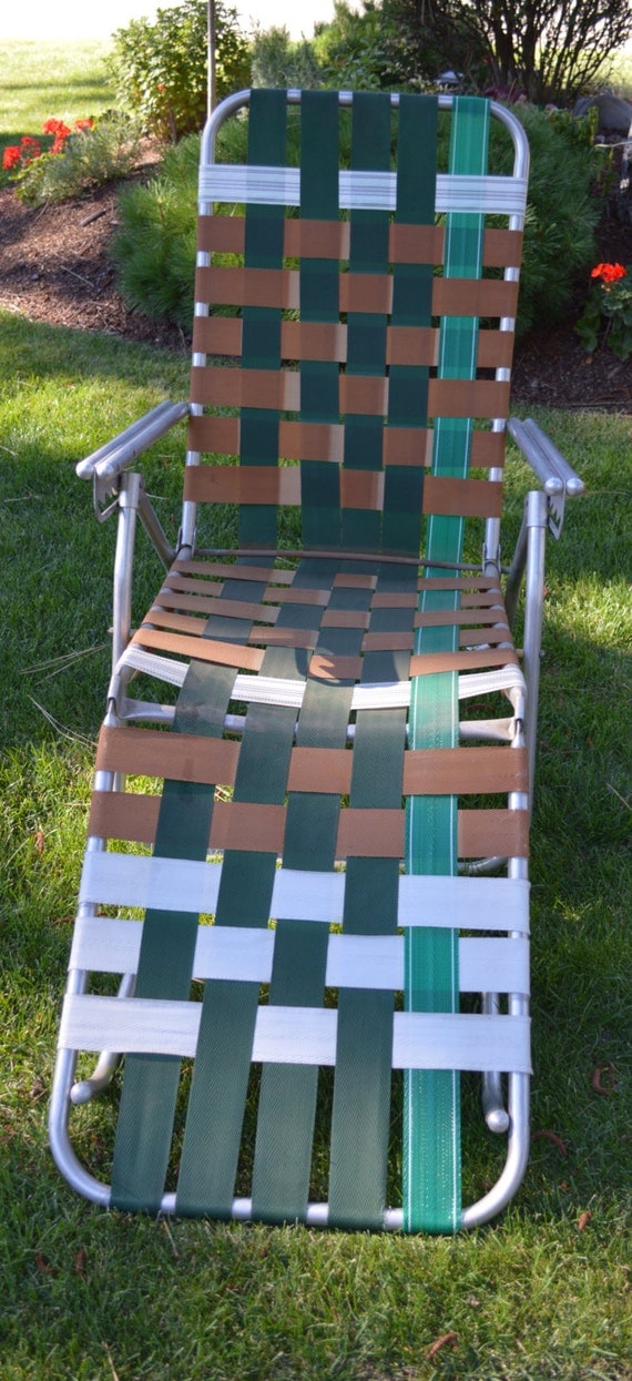 Vintage Webbed Lawn chair Aluminum webbed lawn chair camping