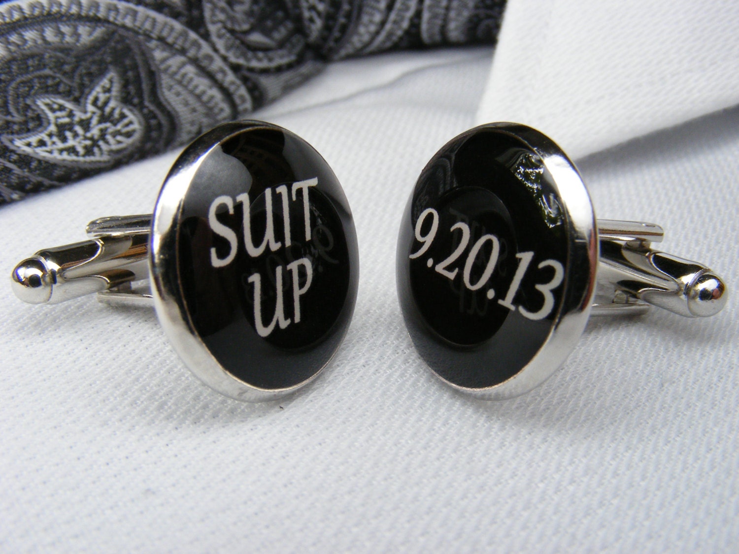 Suit Up Custom Date Cufflinks Mens Accessories Team