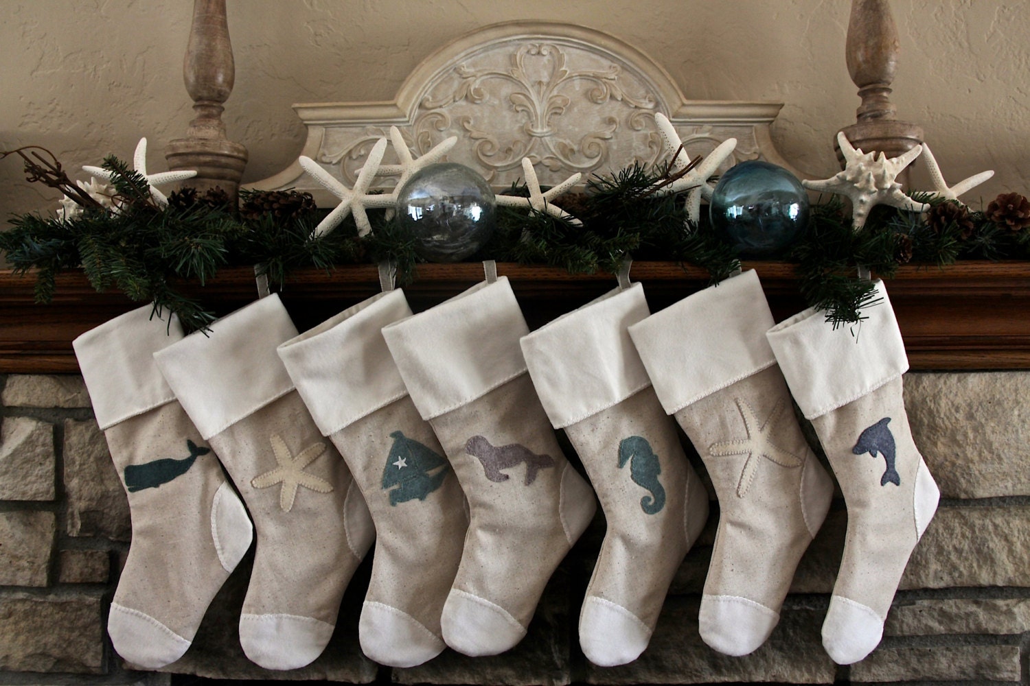Laurelies Christmas Stockings Coastal Collection Set