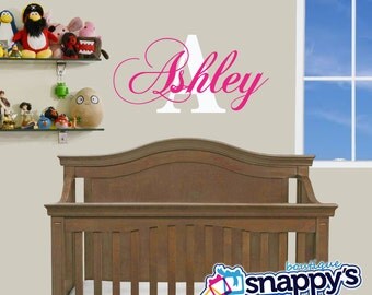 Nursery Wall Decal - Custom Monogrammed wall decal for boy or girl nursery. Any Color.