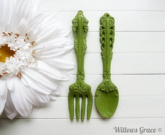 34 COLORS / Large Metal Fork and Spoon Set / by WillowsGrace