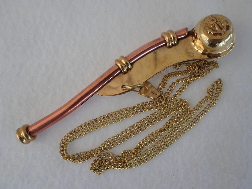 5 Brass / Copper Boatswain Whistle w/ Chain by NauticalPlace