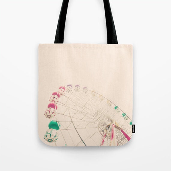 Bag, Canvas tote, large tote, market tote, lunch tote, ferris wheel ...