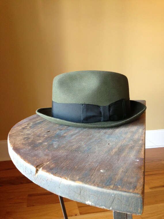 Vintage Andhurst Fedora Green Brown Black Imported Fur Men