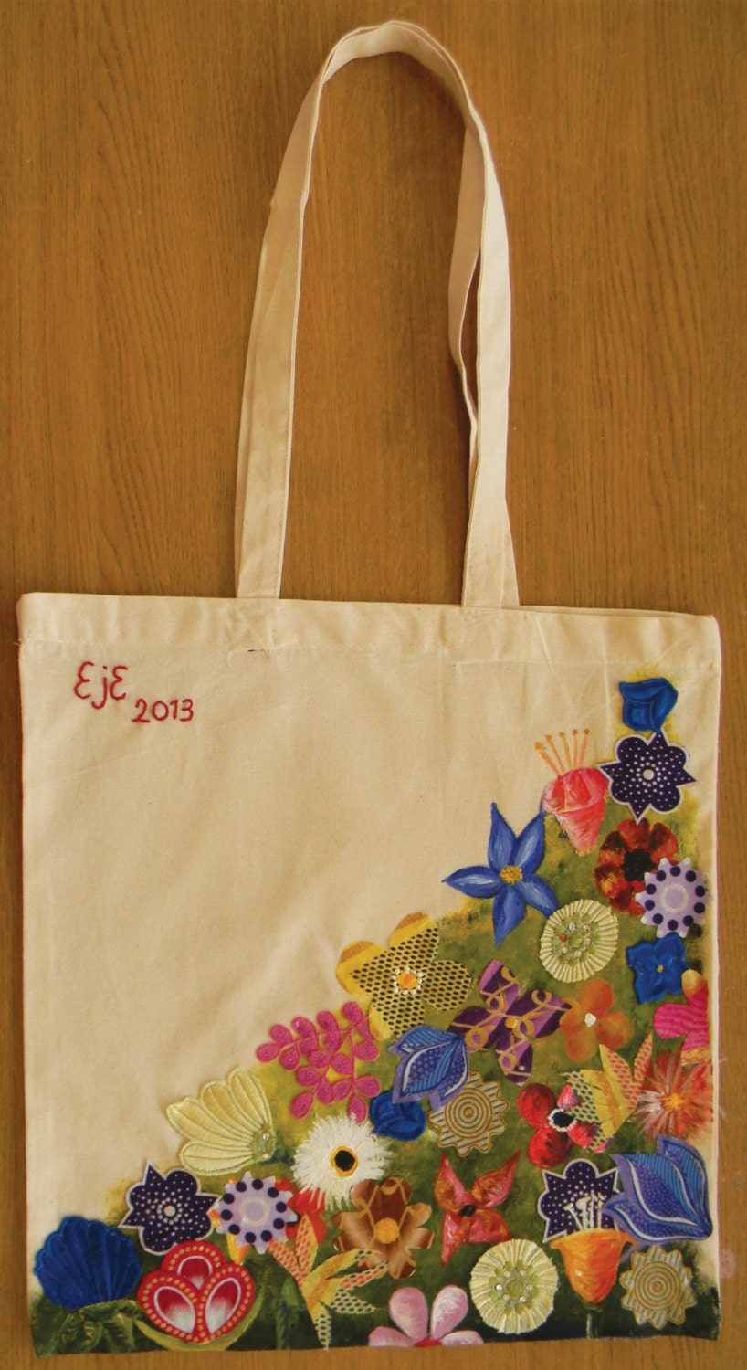 hand painted canvas tote bags