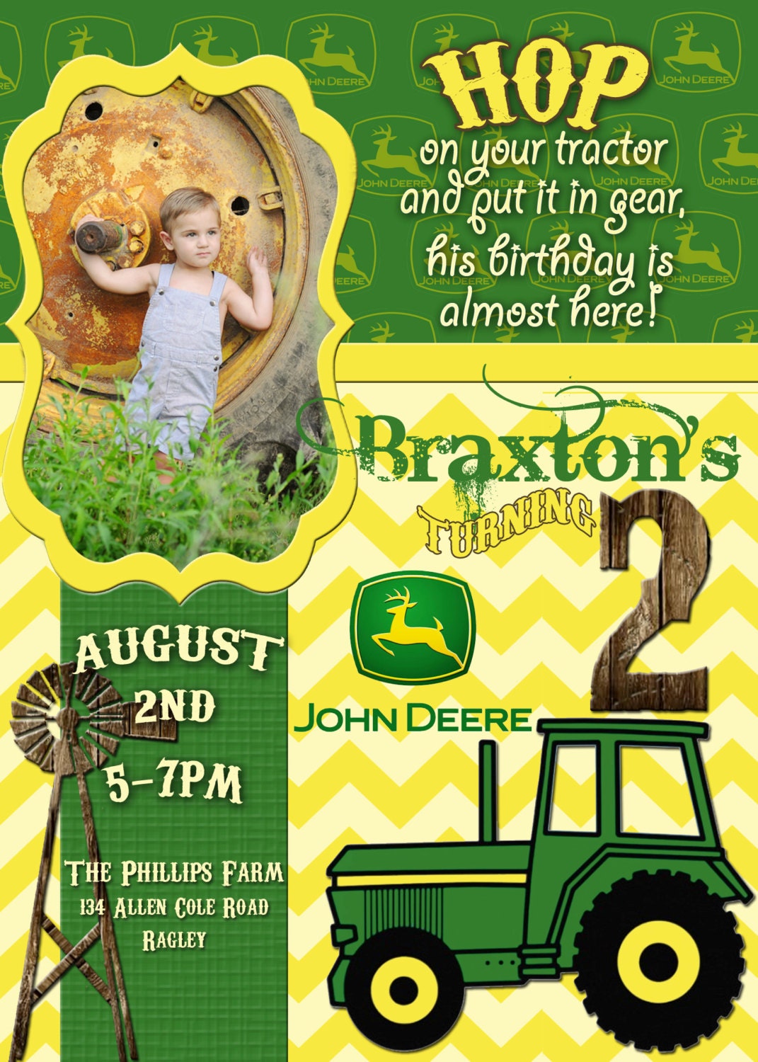 John Deere Tractor Birthday Invitations 10