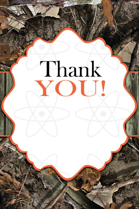 Items similar to PRINTABLE Thank You Card- Boy Hunting Camo Baby Shower ...