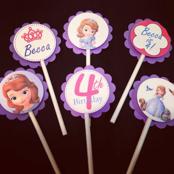 Items similar to Princess Sofia Cupcake Toppers on Etsy