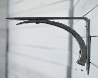 Modern Shelf Bracket, READY TO SHIP, Forged Iron Shelf Bracket, Metal Shelf Bracket, The Norfolk Shelf Bracket