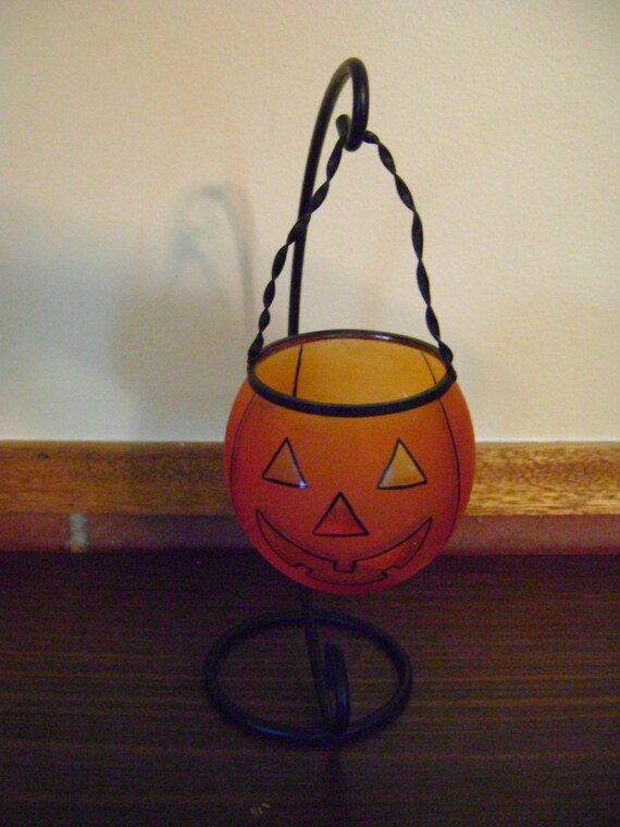 sale bright orange halloween glass hanging jack o lantern sale bright orange halloween glass hanging jack o lantern